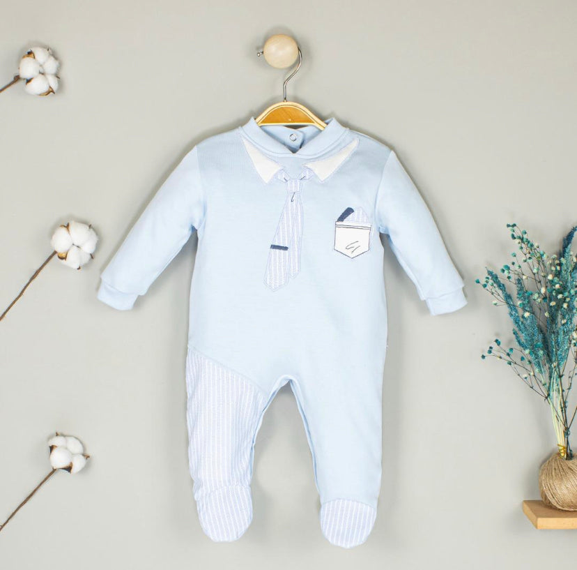 Boys Pinstripe Tie Romper