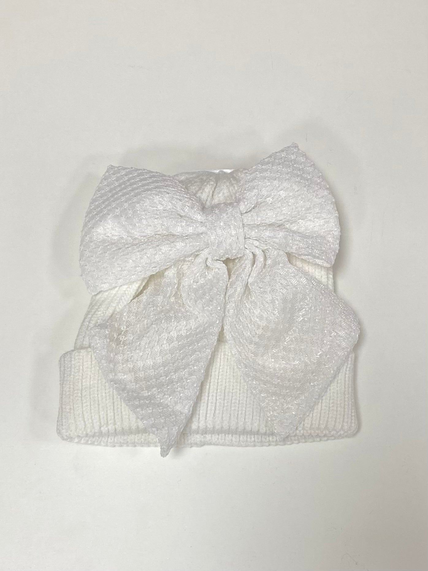 Girls White Large Bow Hat - 9612000