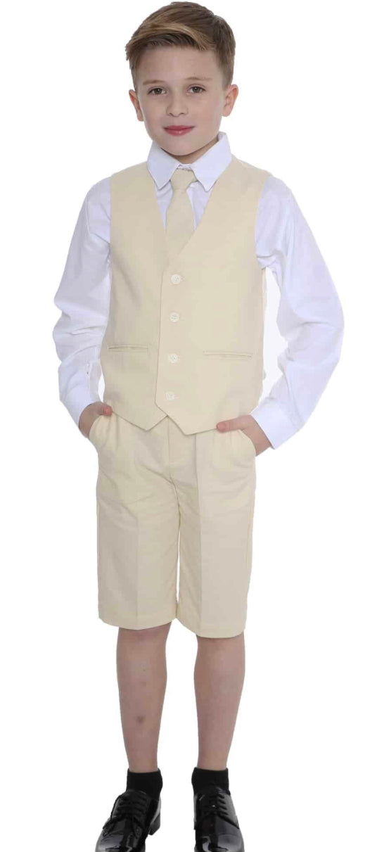 Boys Linen Shorts Set Suit