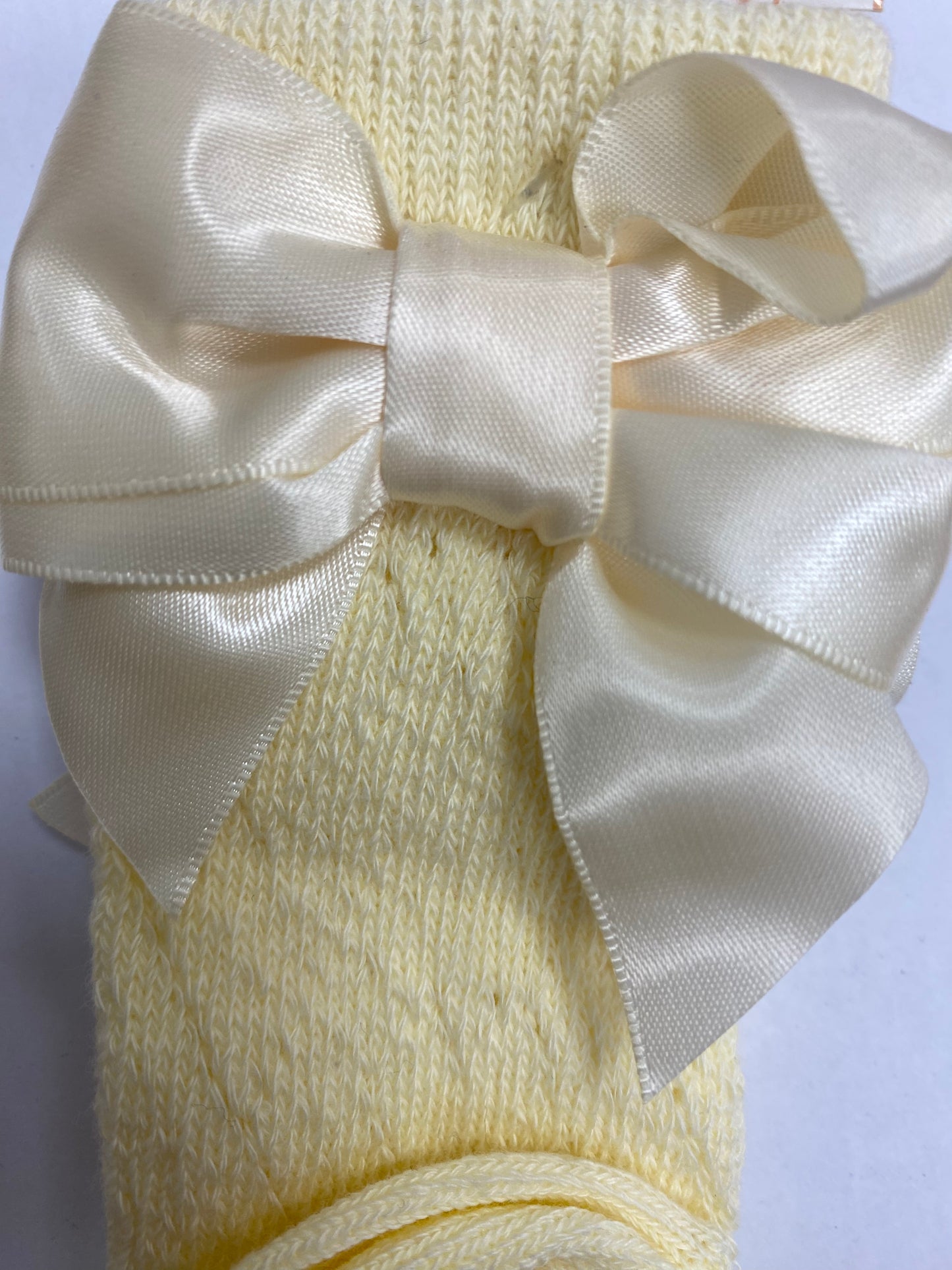 Girls Lemon Socks W/ Satin Bow