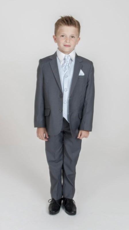 Grey Diamond Suit 5 Piece Set