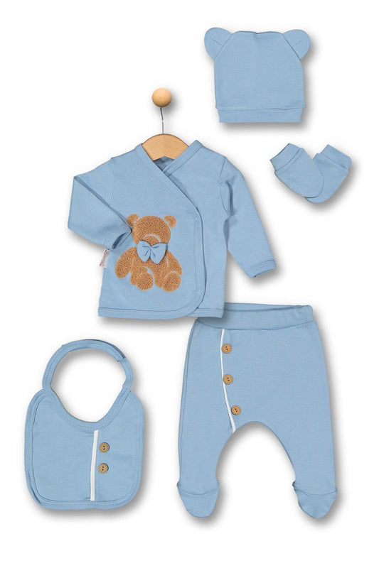 Boys Teddy Embossed Five Piece Set