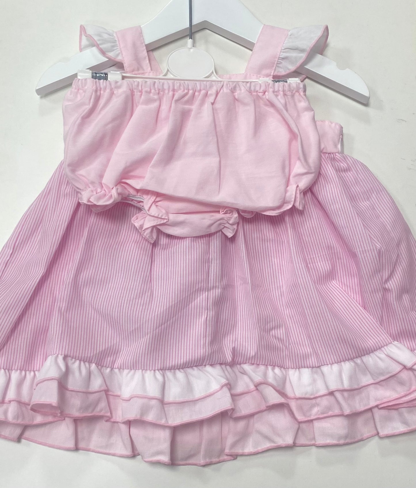 Girls Frill Dress W Bows 3 Piece Set