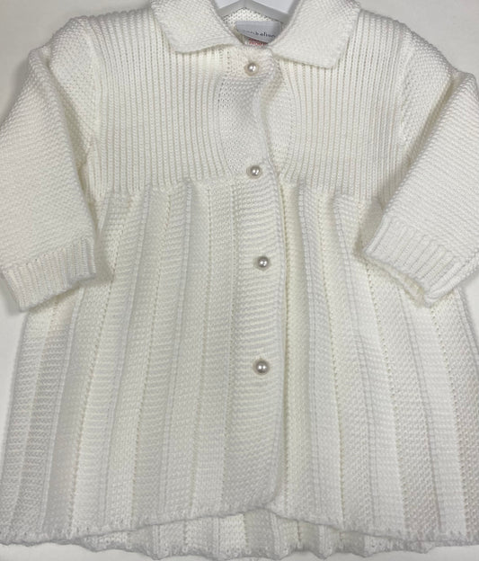 Girls Cream Pearl Cardigan