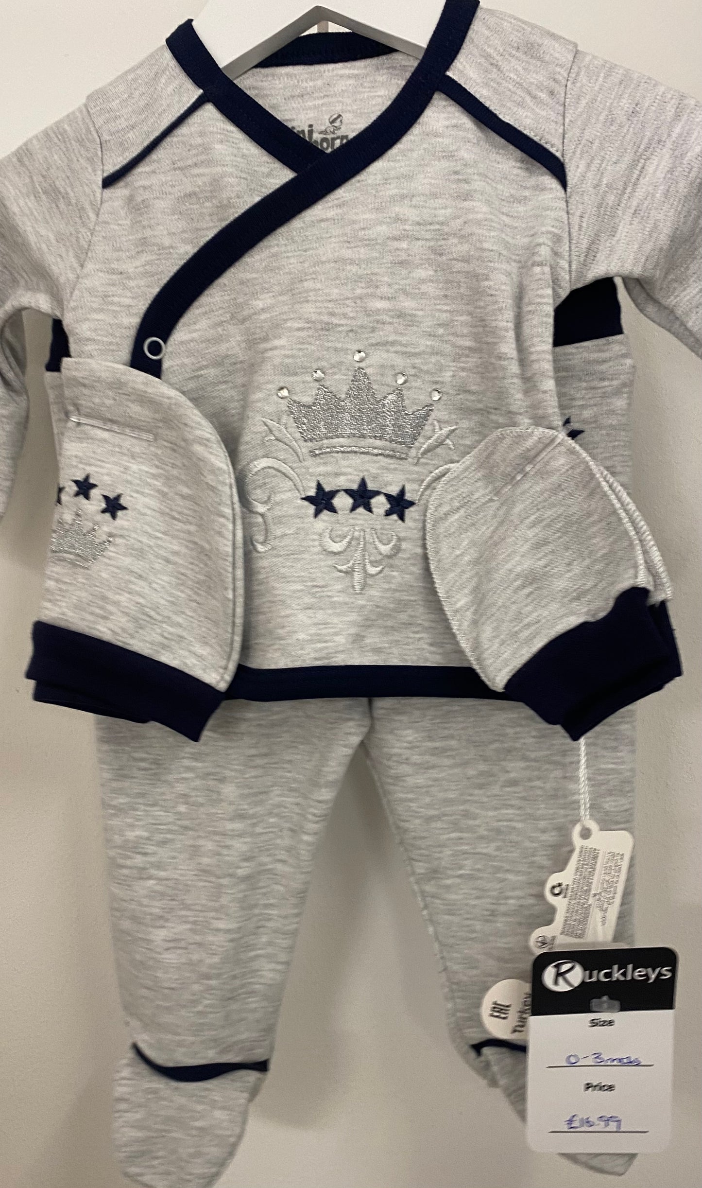 Boys 5 piece Crown Set LG002 - Grey w/ navy