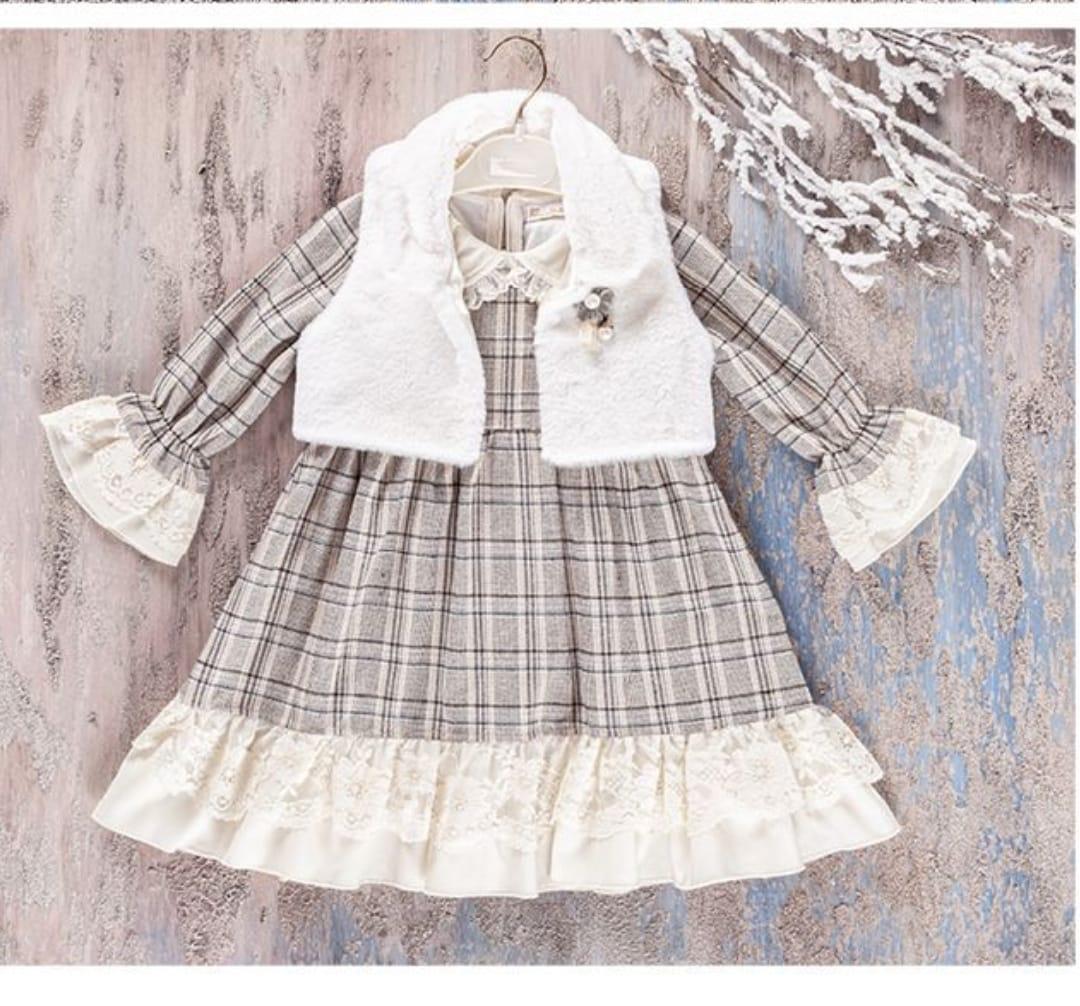 Girls Frill Dress With Shrug