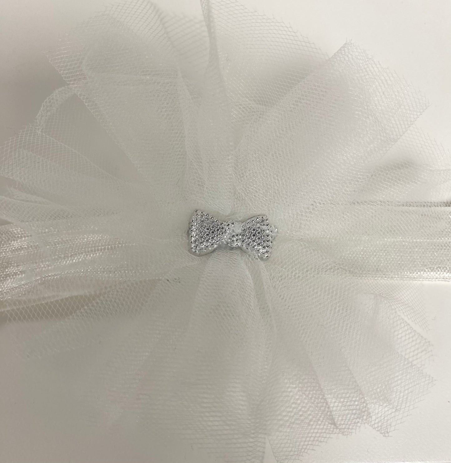 Girls White Headband W/ Diamonte Bow