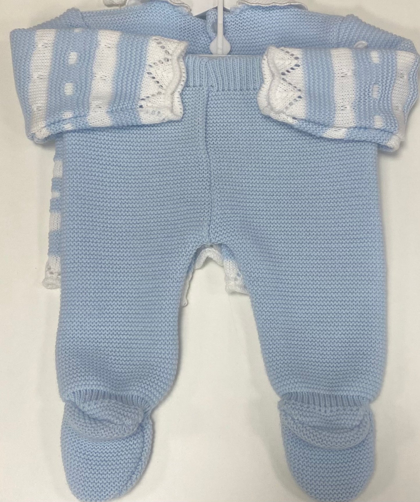 Boys Blue/White Knitted 3 Piece set