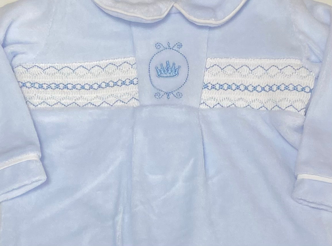 Boys Blue Crown Pattern All In One