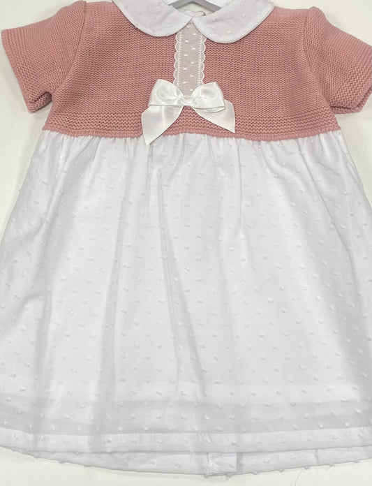 Girls Dusk Pink Dress W/ Bow