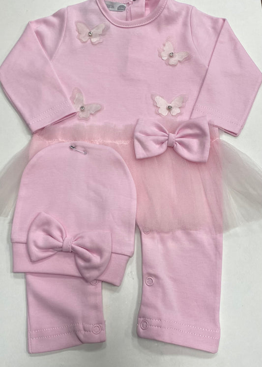 Girls Butterfly Frill Romper